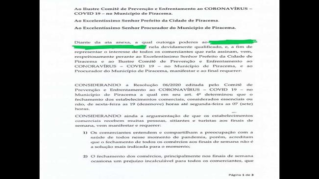COMUNICADO SOBRE DEMANDA DOS COMÉRCIOS 